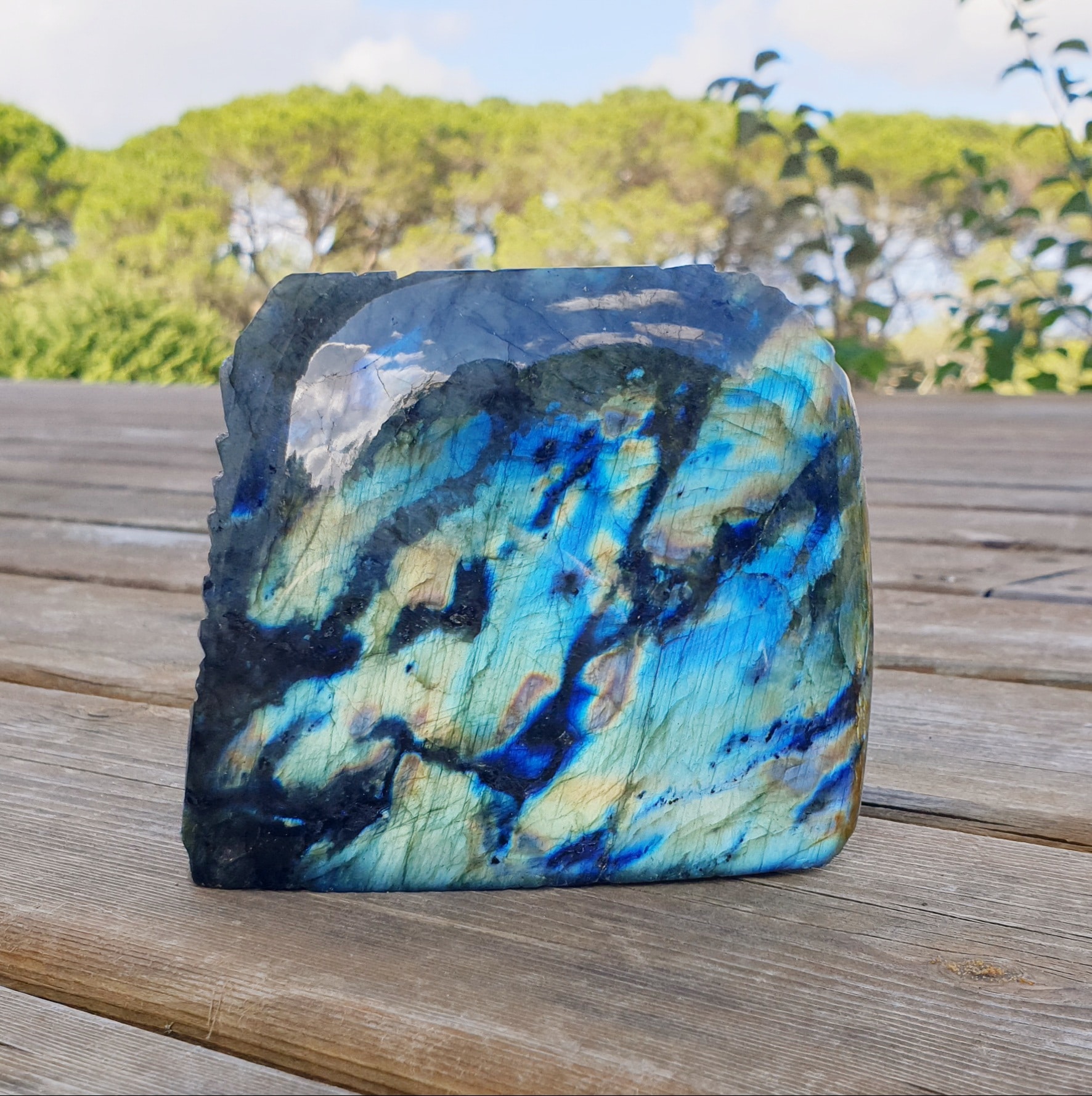 bloc labradorite 1 face polie numero 02