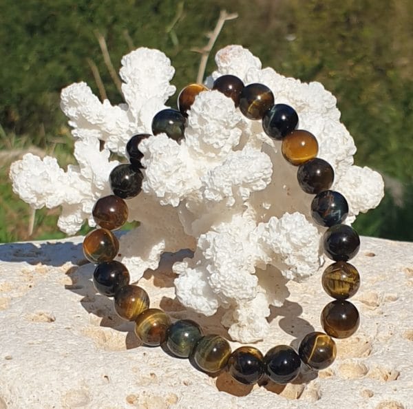 bracelet boule 8mm Œil de faucon