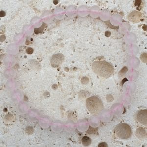 bracelet boule 6mm quartz rose
