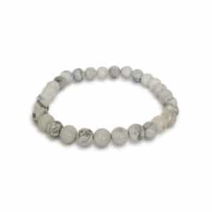 bracelet 6mm howlite blanche